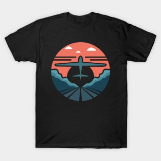 Glider Sailplane Biplane aerial floating soaring T-Shirt